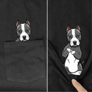 Funny T-Shirt Fashion summer pocket dog printed t-shirt Men Women