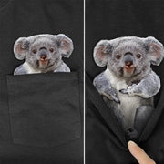 Funny T-Shirt Fashion summer pocket dog printed t-shirt Men Women