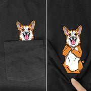 Funny T-Shirt Fashion summer pocket dog printed t-shirt Men Women