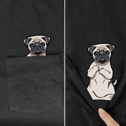 Funny T-Shirt Fashion summer pocket dog printed t-shirt Men Women