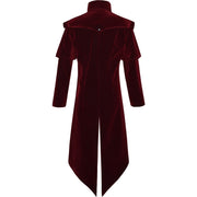 Men Medieval Steampunk Castle Vampire Devil Red Coat Cosplay Costume Middle Ages Victorian Nobles Tuxedo Suit Trench coat