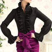 Women Lady Shirt Frilly Ruffle Tops Flounce Formal Shirts