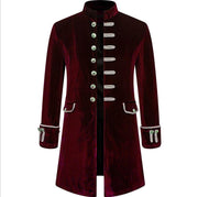 Noble Vintage Men's Jacket Medieval Cosplay Velet Prince Coat Retro Wedding Blazer