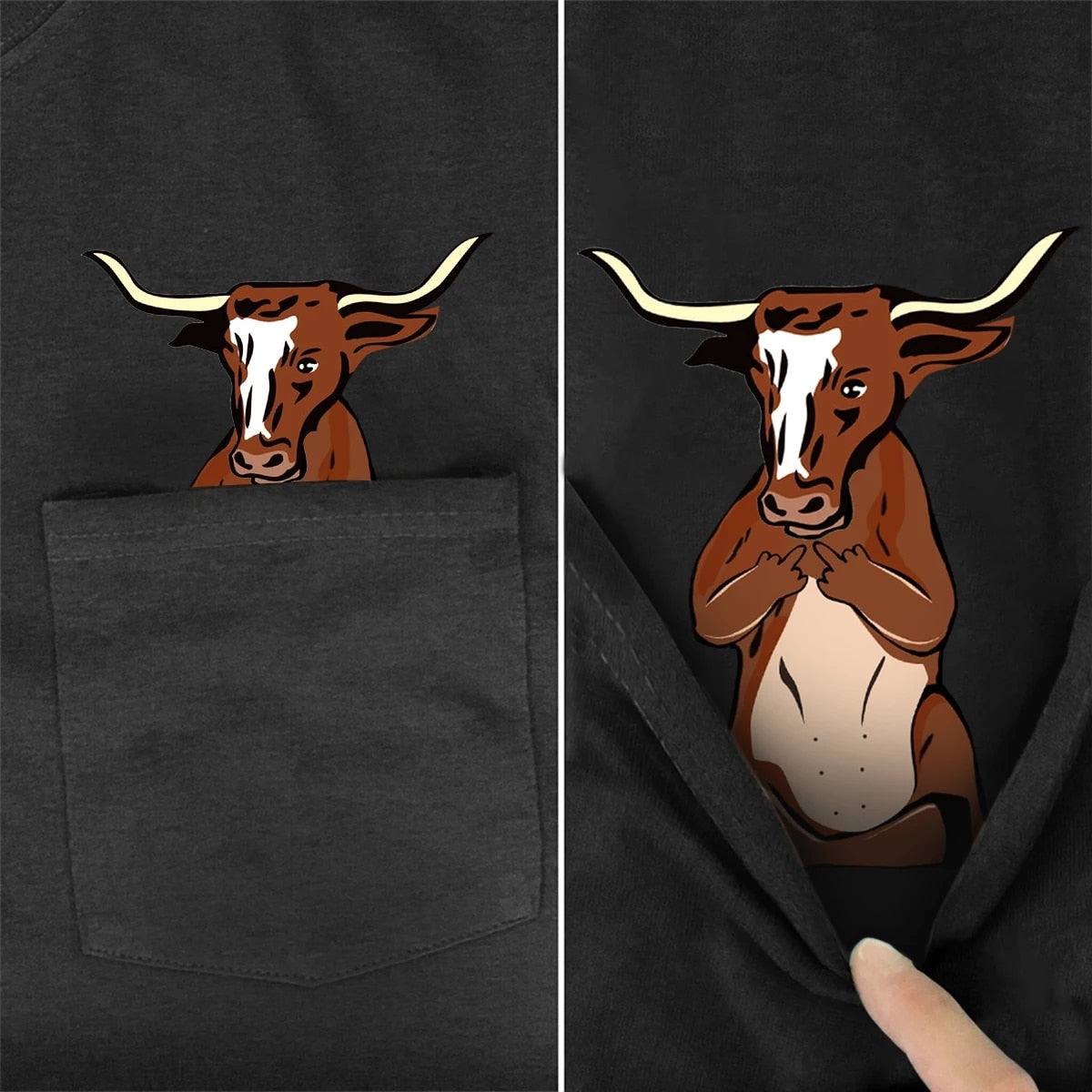 Funny T-Shirt Fashion summer pocket dog printed t-shirt Men Women