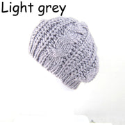 Women Lady Beret Braided Baggy Knit Crochet Beanie Hat Ski Cap Winter Warm Cap