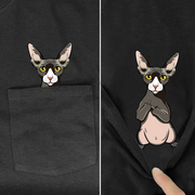 Funny T-Shirt Fashion summer pocket dog printed t-shirt Men Women