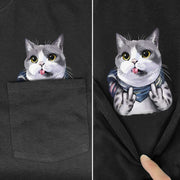 Funny T-Shirt Fashion summer pocket dog printed t-shirt Men Women