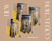 Khaki Camo Adjustable Utility Kilt for Men With Front Detachable Pocket