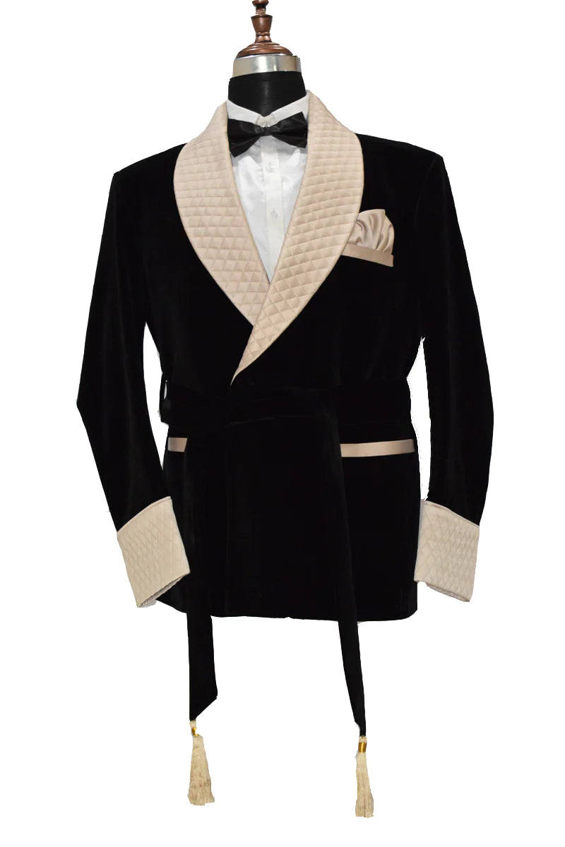 Quilted smoking jacket shop