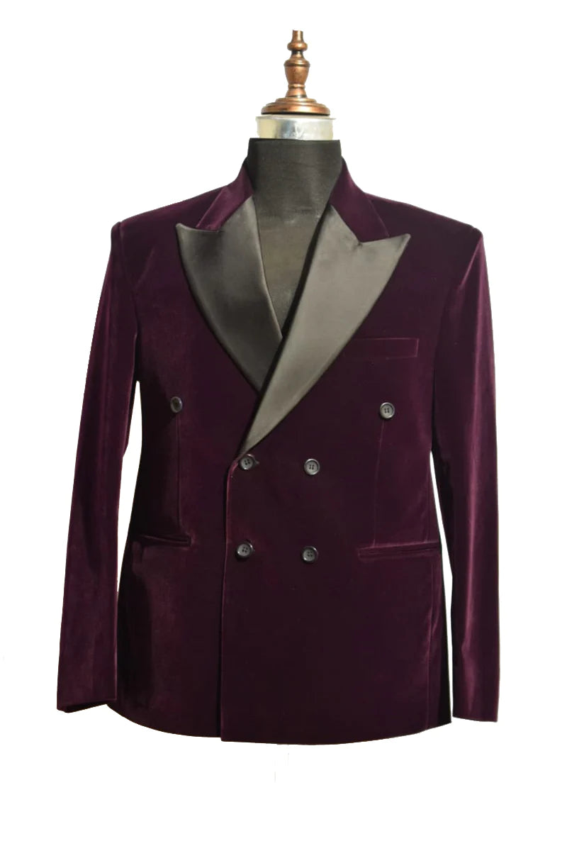 Mens Purple Smoking Jacket Designer Elegant velvet Coat