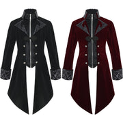 Steampunk Women Men Medieval Dress costume Velvet Stand Collar Tailcoat Gothic Vampire Cosplay Jacket Coats