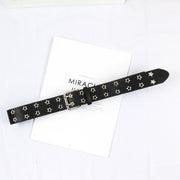 New Star Eye Rivet Belt Goth Style Double Pin Buckle