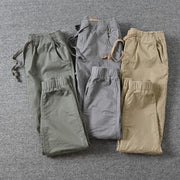 Men's Cargo Trouser Pockets Breathable Ankle-banded Men Causal Pants