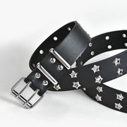 New Star Eye Rivet Belt Goth Style Double Pin Buckle