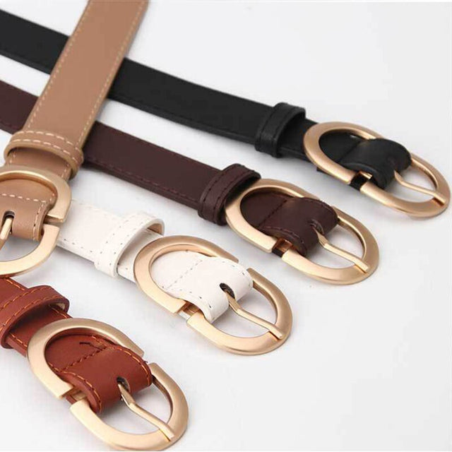Ladies Dress Leisure Jeans Belts Skinny Thin Women Waist Belts Strap Gold