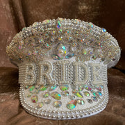 Rhinestone Military Hat Sergeant Bride Hat Hen Do Hat Festival Captain Birthday Part Hat