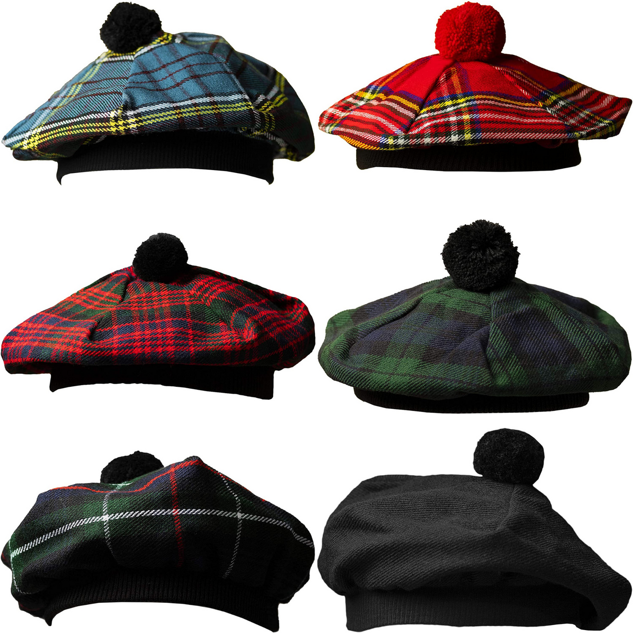 Scottish Highland Kilt Wool Tammy Hat Tam O' Shanter Black Friday Sale