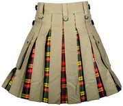 Hybrid Modern Fashion Extendable Khaki Cotton - Buchanan Tartan Kilt - #Kilts Boutique#