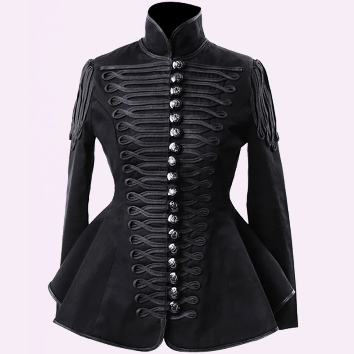 Ladies black military style jacket online