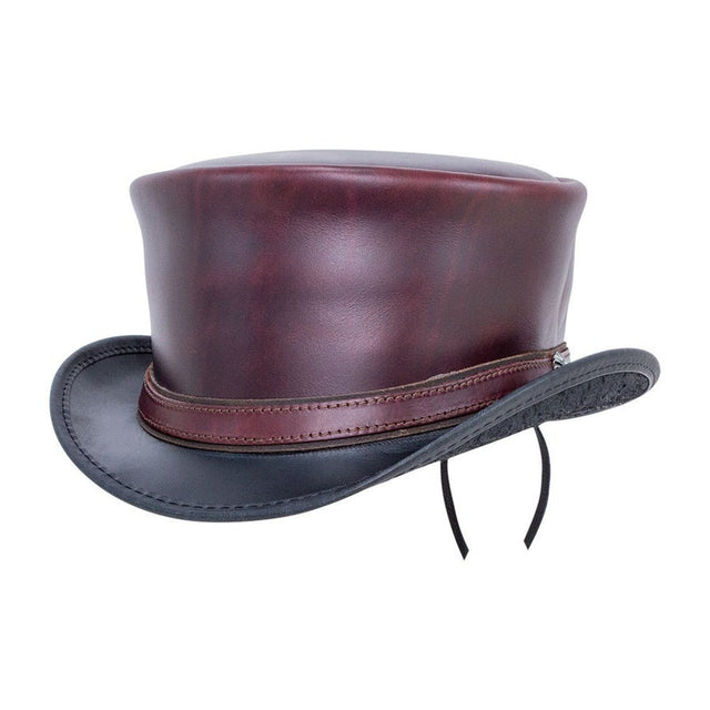 Top Hat Hampton Maroon Napa Vino El Dorado Steampunk Style Deadman Motorcycle Rider Biker