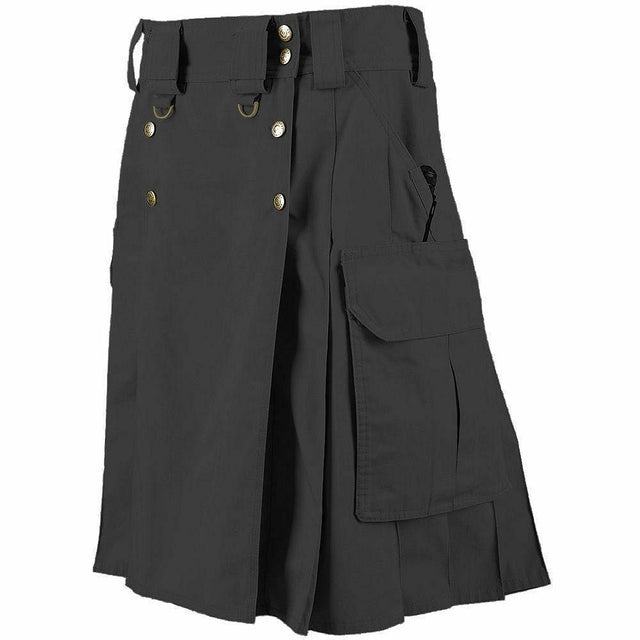 Ilitary Combat Tactical Duty Kilt Police Cargo Urban Uniform Dark Gray Kilt - #Kilts Boutique#