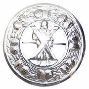 Kilt Fly Plaid Brooch Large With Scrolling Thistle Chrome Border Various Design - #Kilts Boutique#