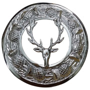 Kilt Fly Plaid Brooch Large With Scrolling Thistle Chrome Border Various Design - #Kilts Boutique#