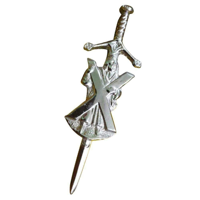 Scottish Thistle Kilt Pins Chrome Finish 4" Kilts Pin Celtic Knot