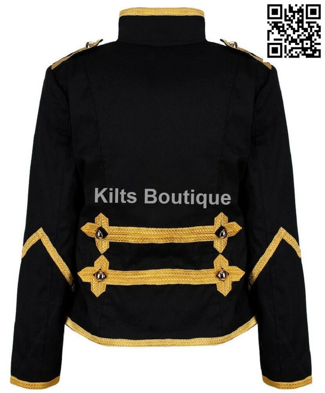 Womens Military Parade Jacket Ladies Hussar Drummer Officer Music Festival Jacket