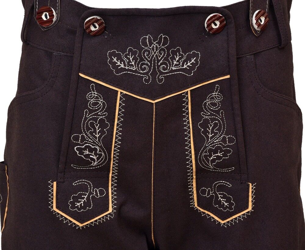 Men's Bavarian Lederhosen Leather with Matching Suspenders Shorts