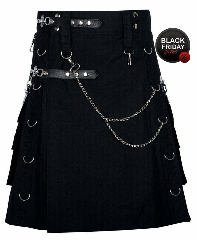 Sale Gothic Kilt Detachable Pockets Modern Gothic Fashion Kilt Active Men - #Kilts Boutique#