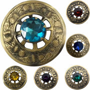 Scottish Highland Kilt Fly Plaid Brooch Thistle Design Antique Finish 3" - #Kilts Boutique#