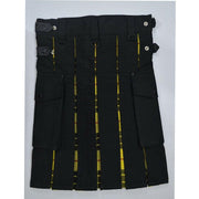 Scottish Hybrid Black & Mecleod of Lewis Tartan Kilt Men Handmade Utility Kilt - #Kilts Boutique#