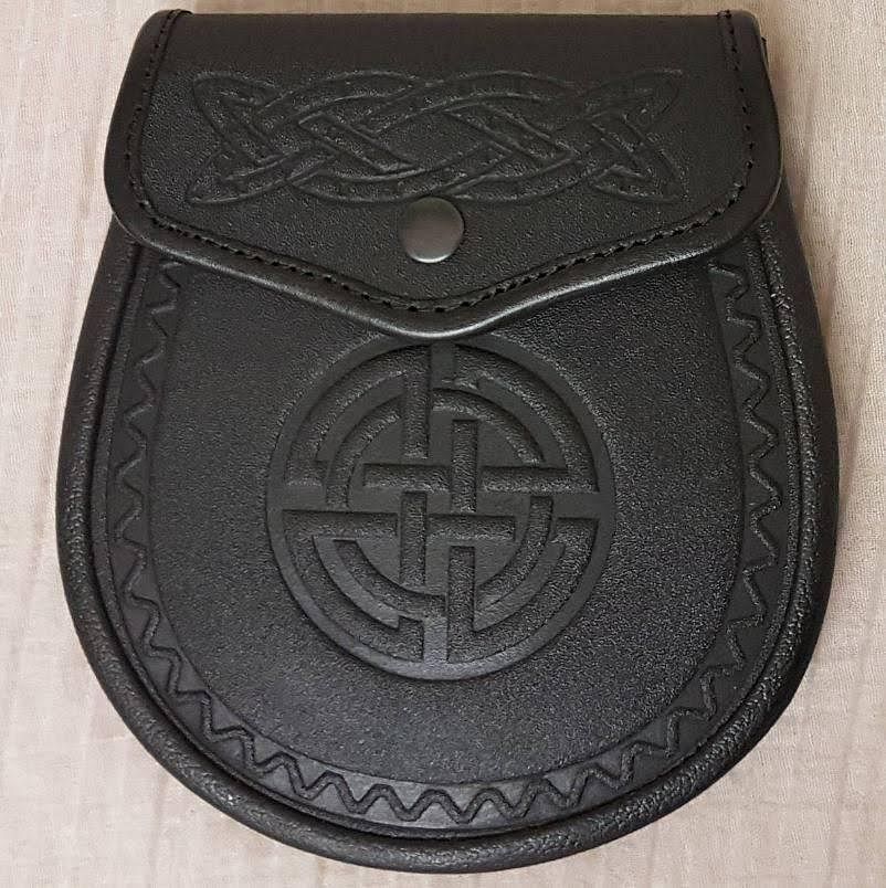 Scottish Men Celtic Double Embossed leather Kilt Sporran - #Kilts Boutique#