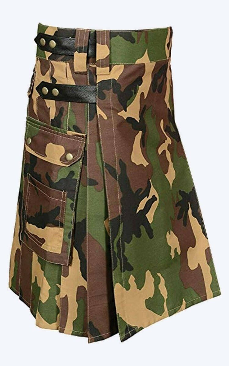 Scottish Military Camouflage Tactical Utility Kilt For Men