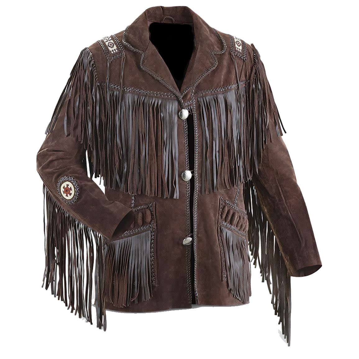 Men's Western cowboy suede leather jacket with Fringes