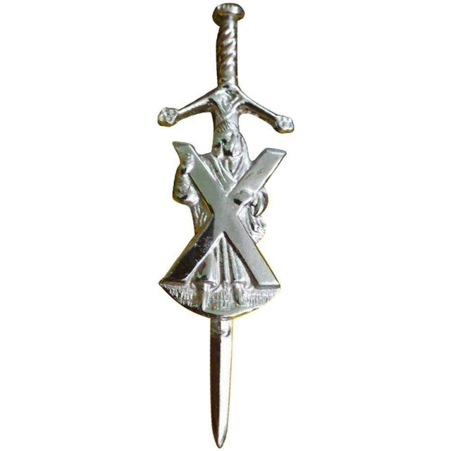 Scottish Thistle Kilt Pins Chrome Finish 4" Kilts Pin Celtic Knot