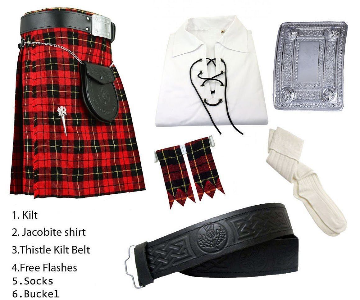 Wallace Scottish Men's Traditional Highland Dress Tartan Kilt Outfit 9