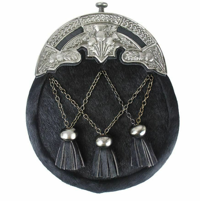 Wallace Tartan Traditional Scottish Men's Kilt Outfit , Buckle, Belt, Antique Thistle Sporran Set - #Kilts Boutique#