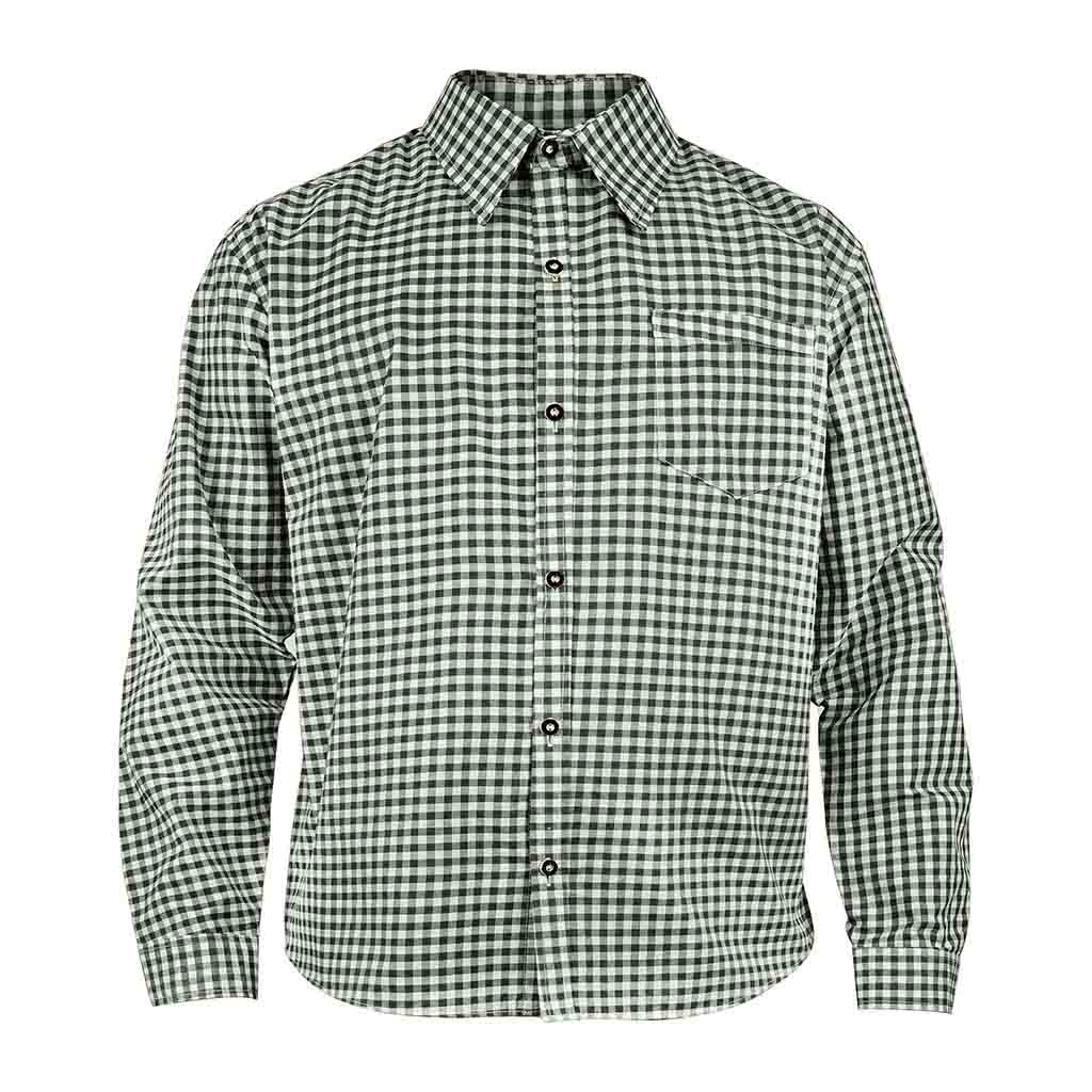 Men’s Bavarian Gingham Shirt Green Check Shirt for Oktoberfest & Casual Wear