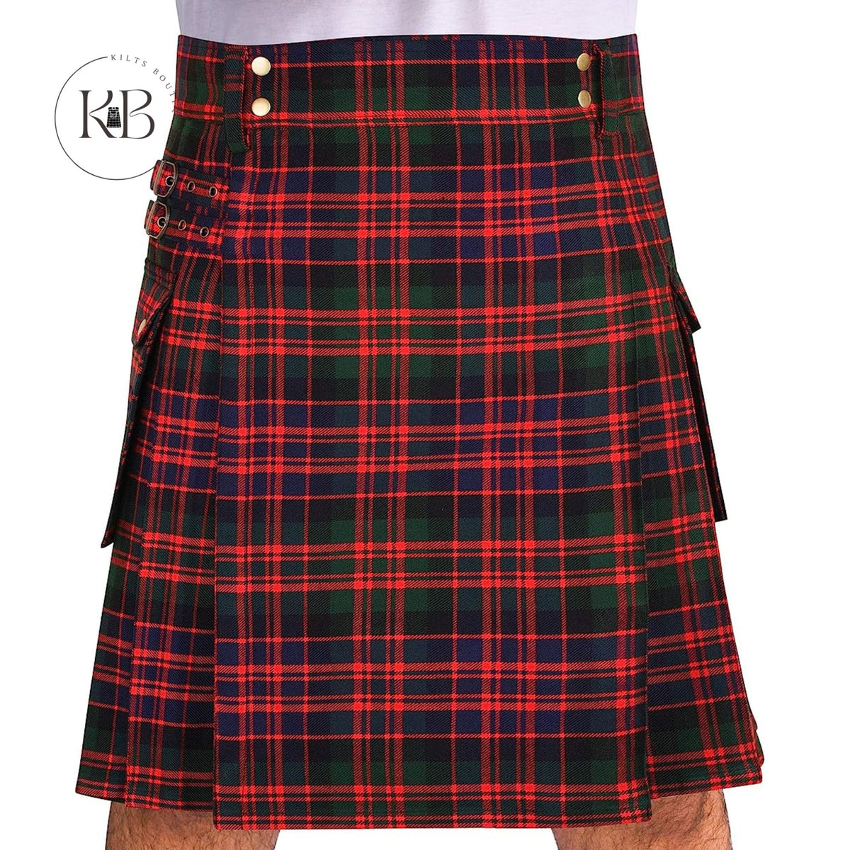 Scottish McDonald Tartan Utility Fashion Pocket Active Men Kilt