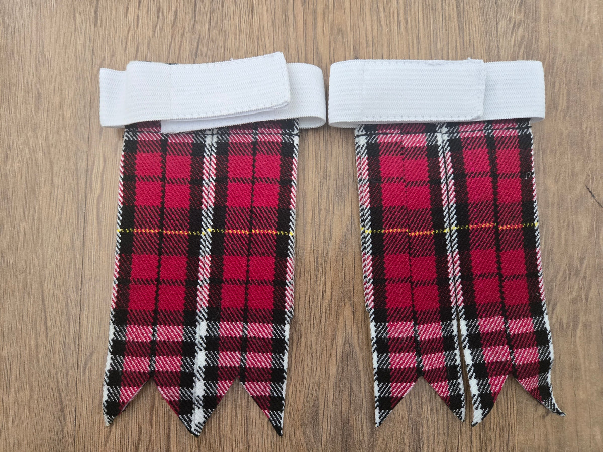 Morton Tartan Scottish Kilt Hose Sock Flashes Garter Pointed Highland Wear