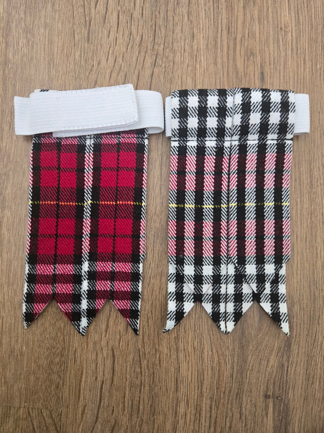 Morton Tartan Scottish Kilt Hose Sock Flashes Garter Pointed Highland Wear