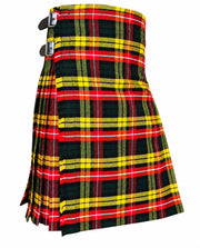 8 Yard Buchanan Modern Tartan Kilt for Men Traditional Scottish Highland Wear Plaid Acrylic Wool Kilt with Adjustable Straps