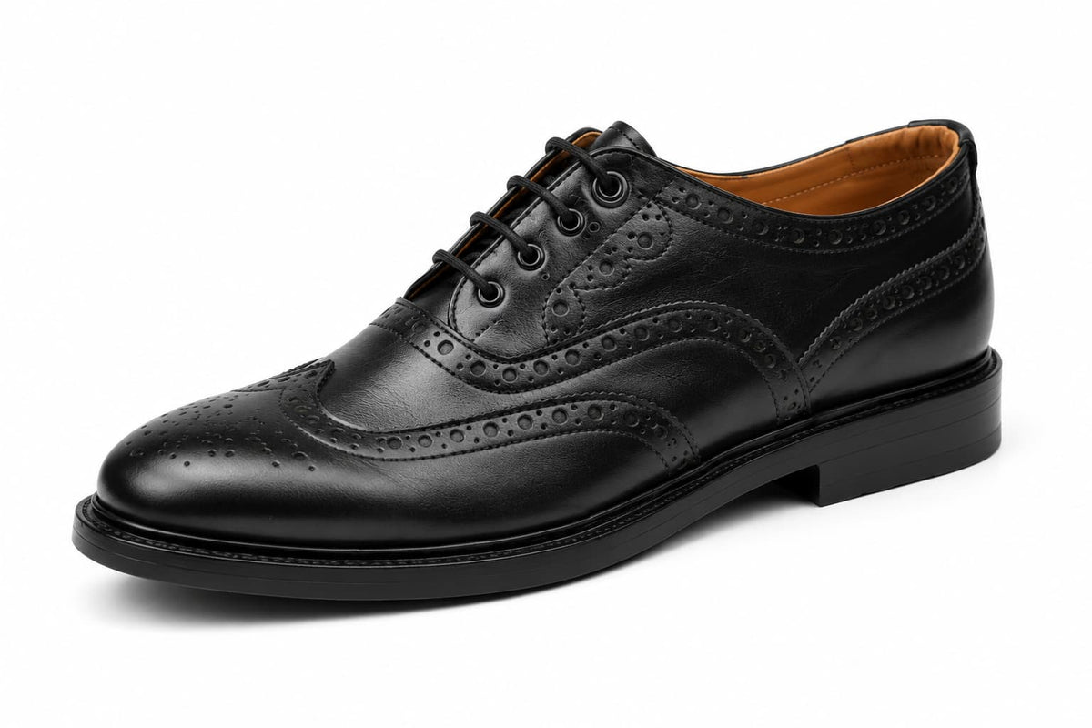 Ghillie Brogues Scottish Kilt Shoes for Men Black Leather Formal Dress Shoes UK Size 6-12