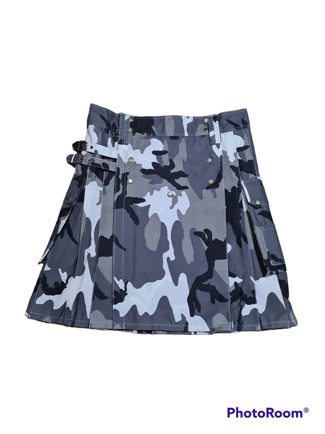 Men’s Urban Camouflage Tactical Utility Kilt – Army Style Cargo Kilt with Pockets