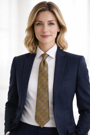 Men & Women Paisley Tie Gold Brown Classic Necktie 145cm x 8cm Formal Wedding Office