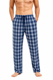 Men’s Plaid Pajama Pants Cotton Sleepwear Elastic Waist Lounge Bottoms