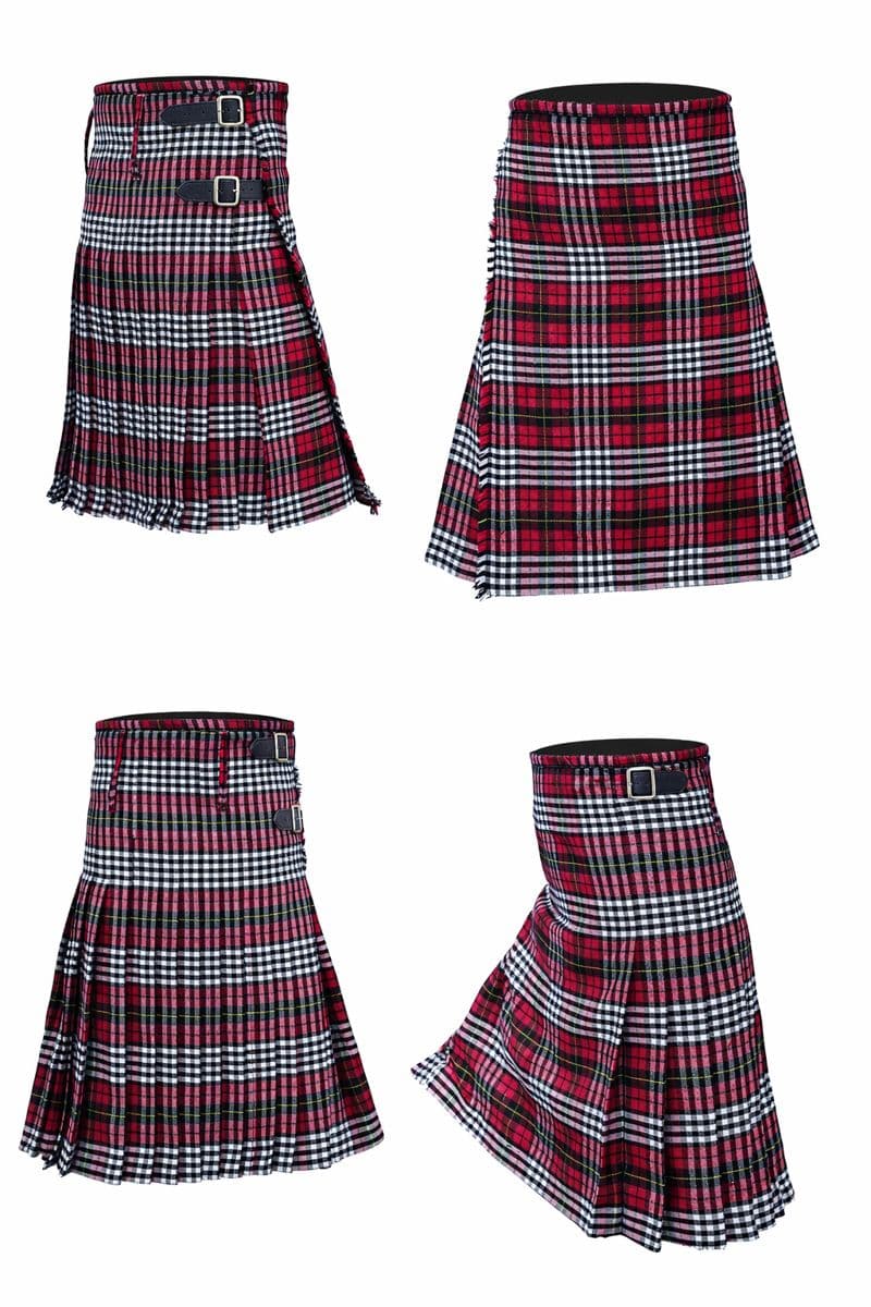 Morton Tartan Traditional 8 Yard Kilt Set with Sporran, Leather Belt, Buckle and Kilt Pin