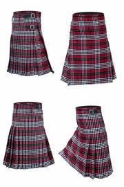 Morton Tartan Traditional 8 Yard Kilt Set with Sporran, Leather Belt, Buckle and Kilt Pin